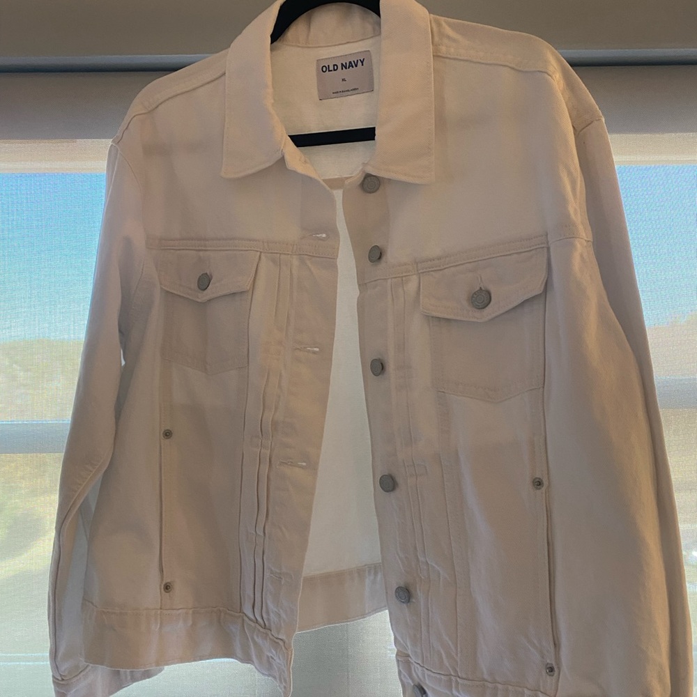 Old Navy White Button down denim jacket.